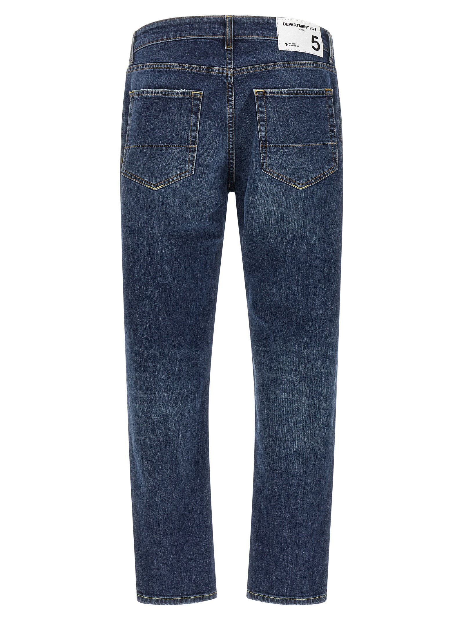 Department 5 Talk jeans donkerblauw, detail van het contrasterende stiksel