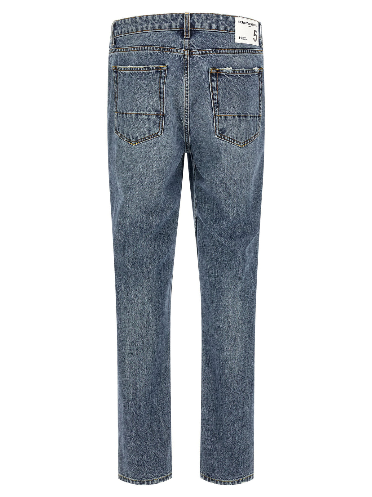 Achterkant van de Stones jeans met het witte logolabel op de band