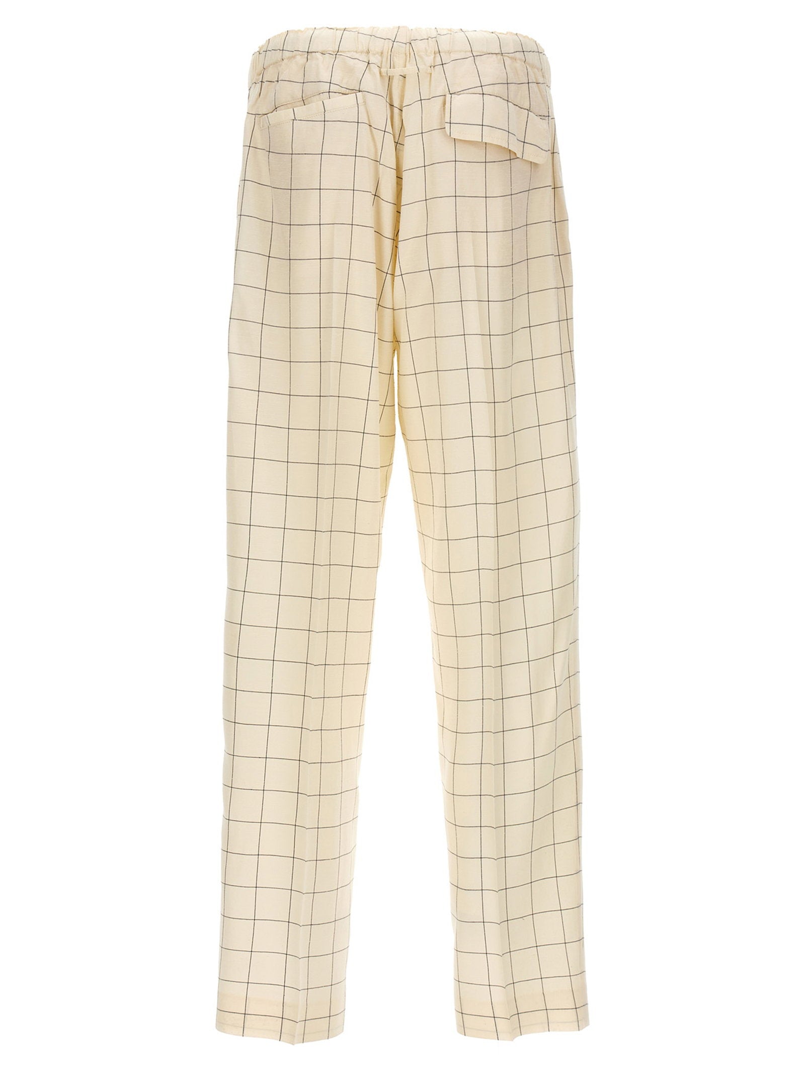 Undercover Geruite Rayon Zijdemix Broek Ivoor Trousers Undercover