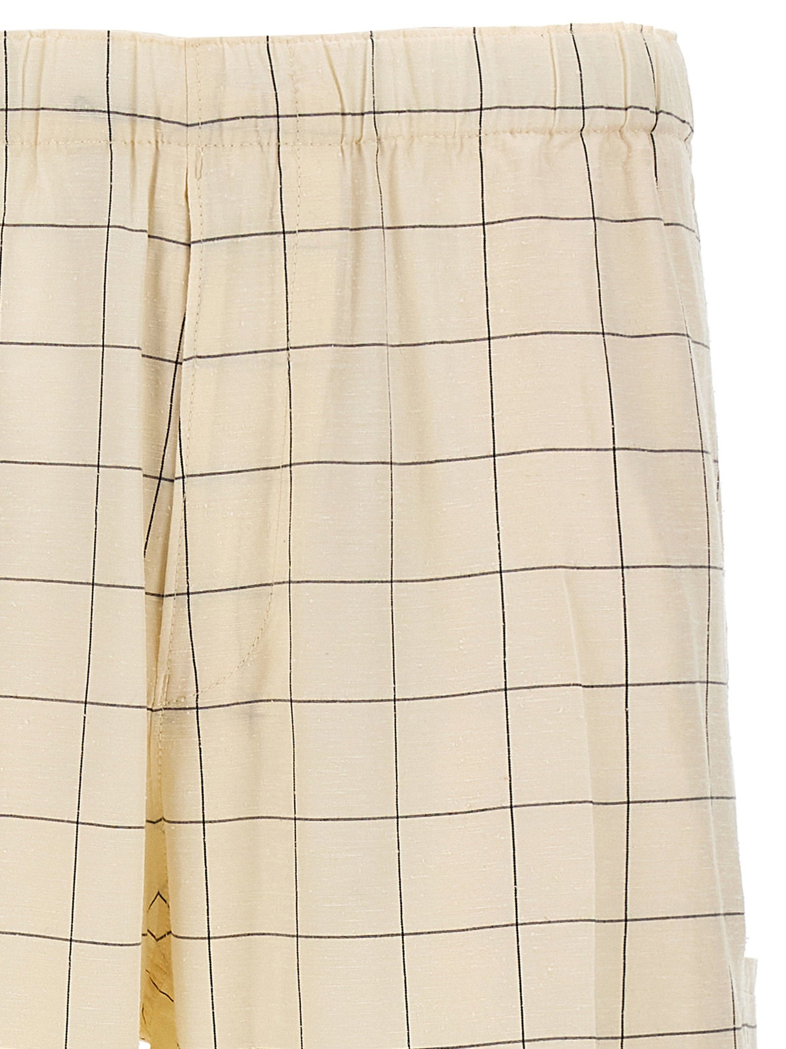 Undercover Geruite Rayon Zijdemix Broek Ivoor Trousers Undercover