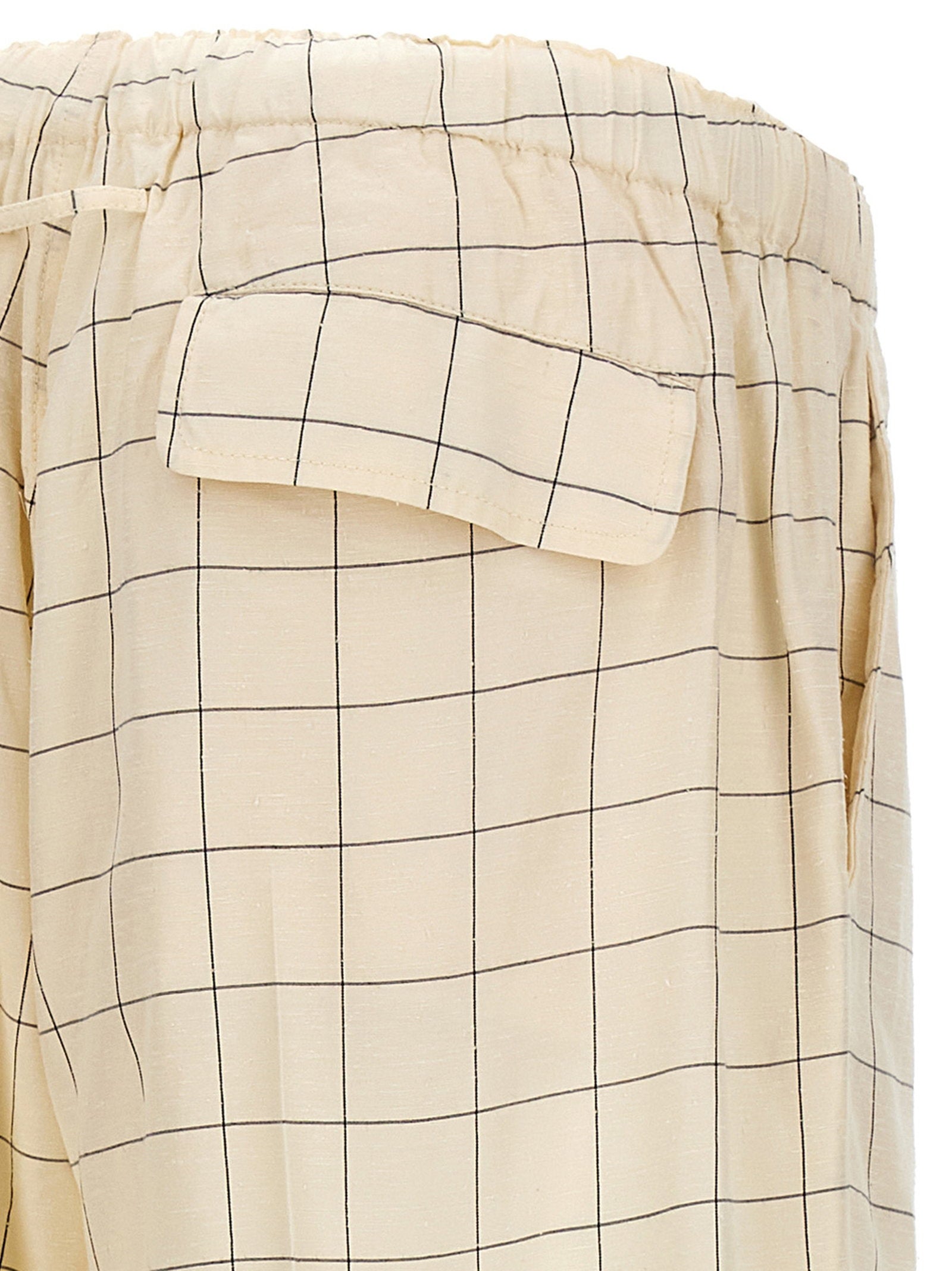 Undercover Geruite Rayon Zijdemix Broek Ivoor Trousers Undercover