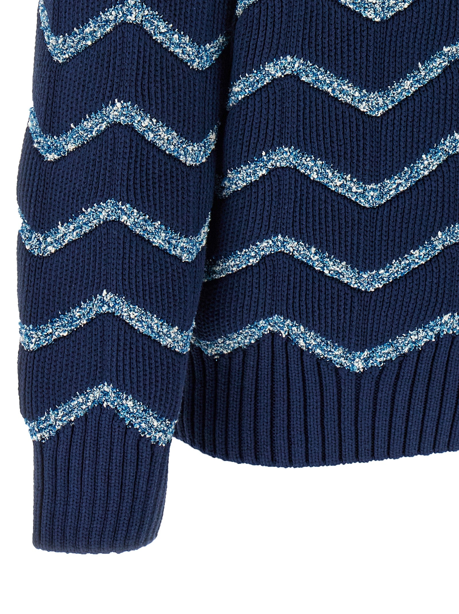 Missoni Zig-Zag Sweater Blauw Multicolor Knitwear Missoni