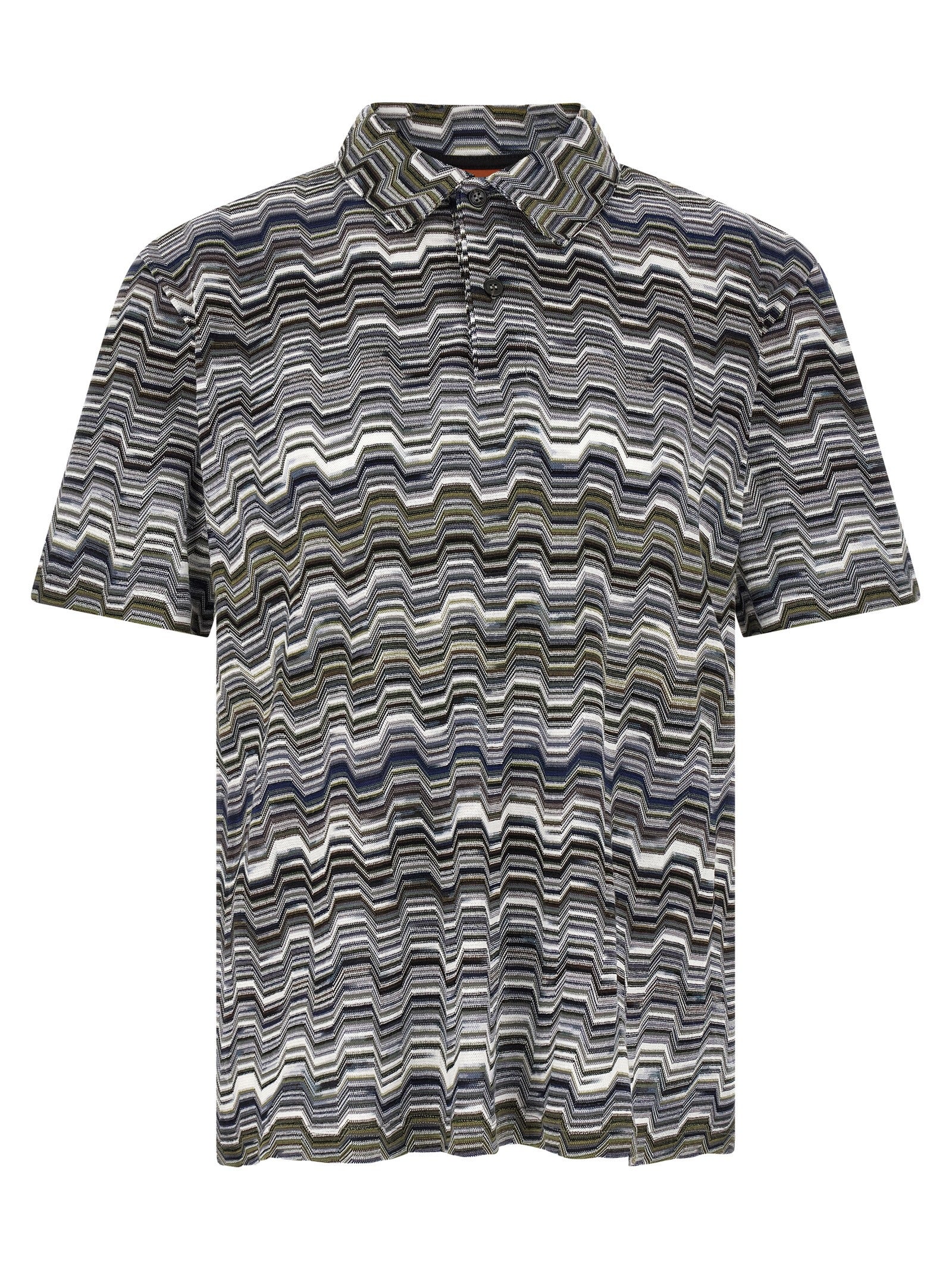 Missoni Irregular Knitted Zigzag Poloshirt