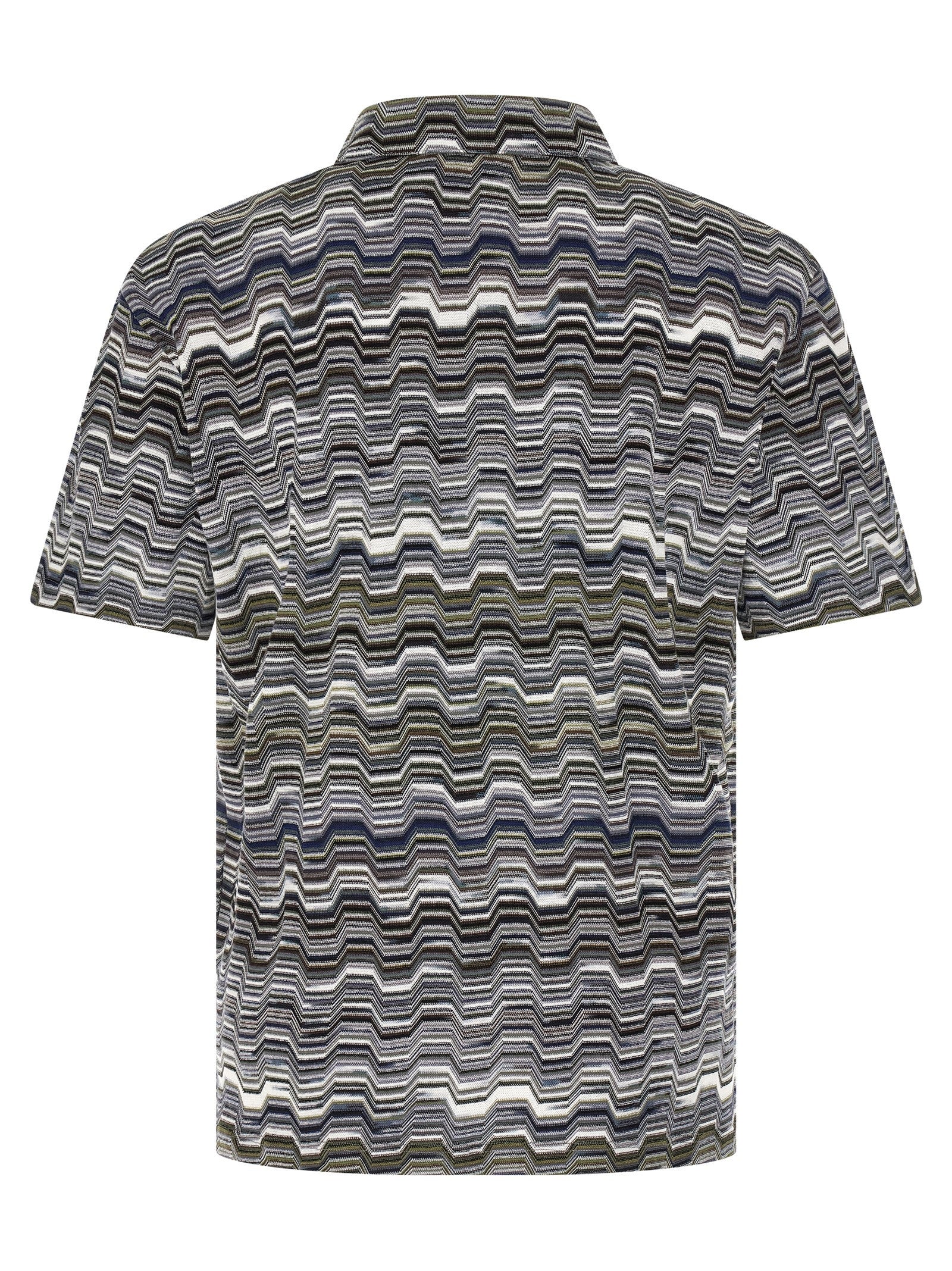 Missoni Irregular Knitted Zigzag Poloshirt