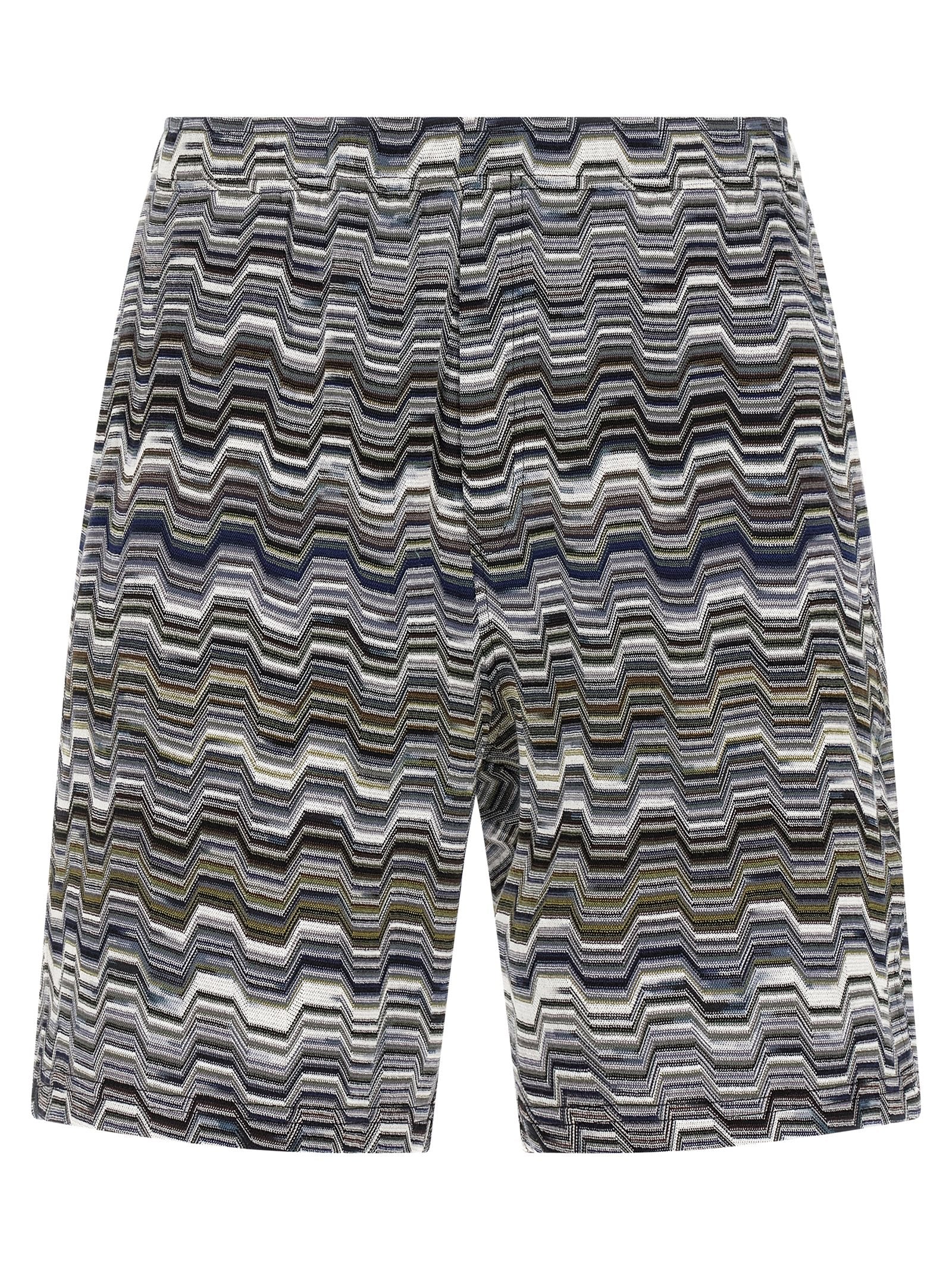 Missoni Irregular Zigzag Bermuda Shorts Grey Short Trousers Missoni