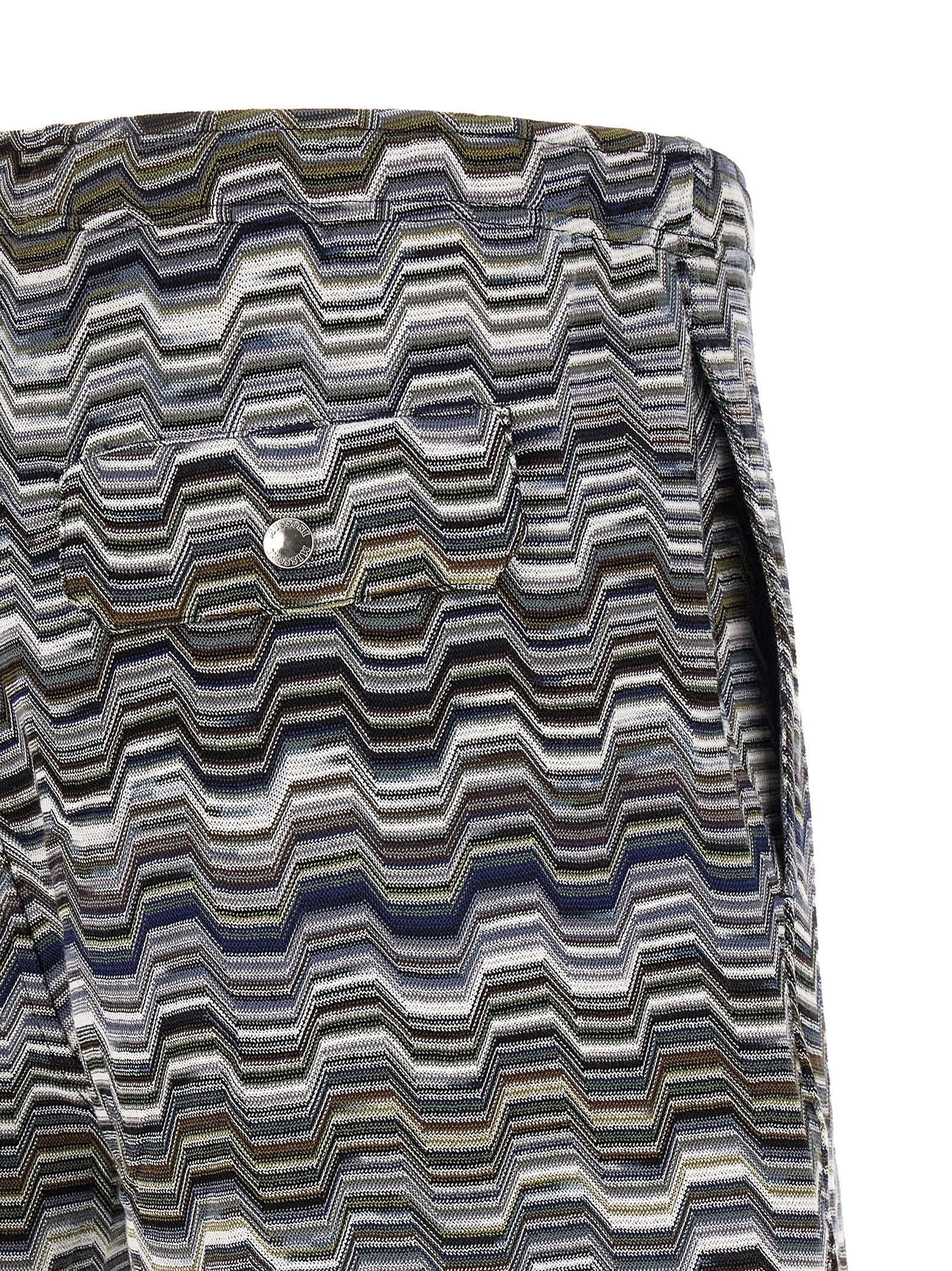 Missoni Irregular Zigzag Bermuda Shorts Grey-thumbmail-4