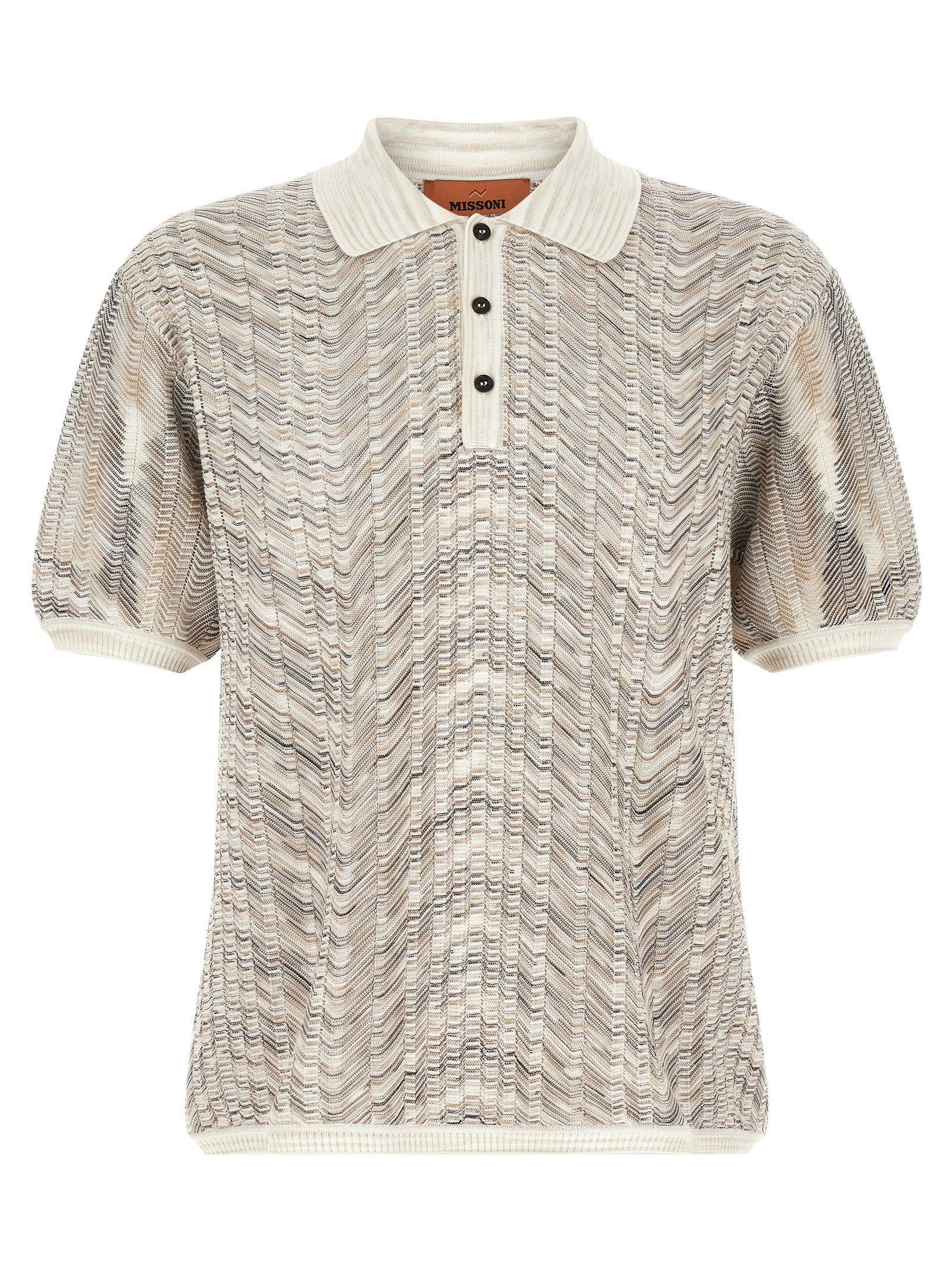 Missoni Gebreide Polo met Zigzagmotief Polo's Missoni