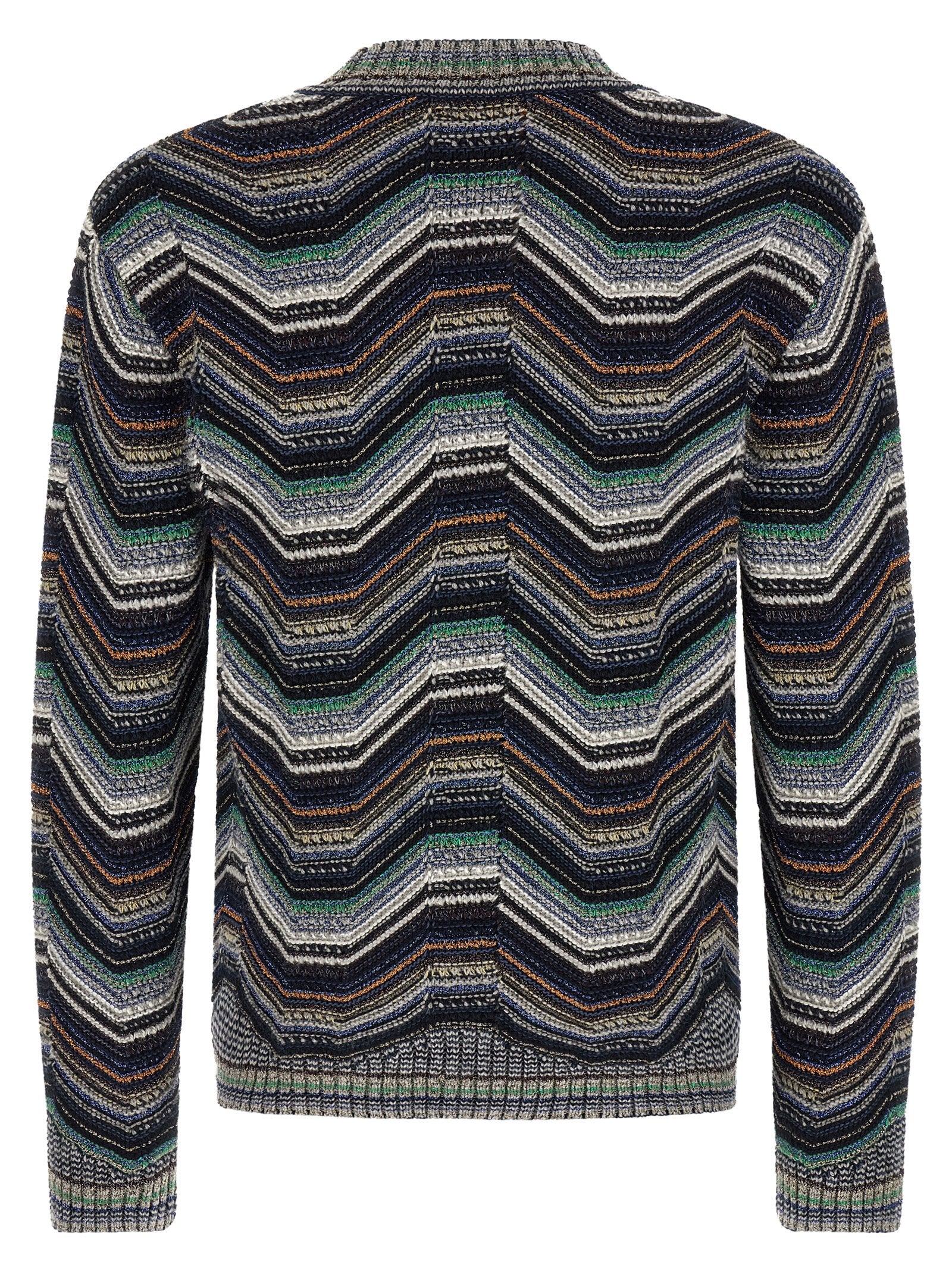 Missoni multicolor zigzag cardigan, detail van de vijf knopen