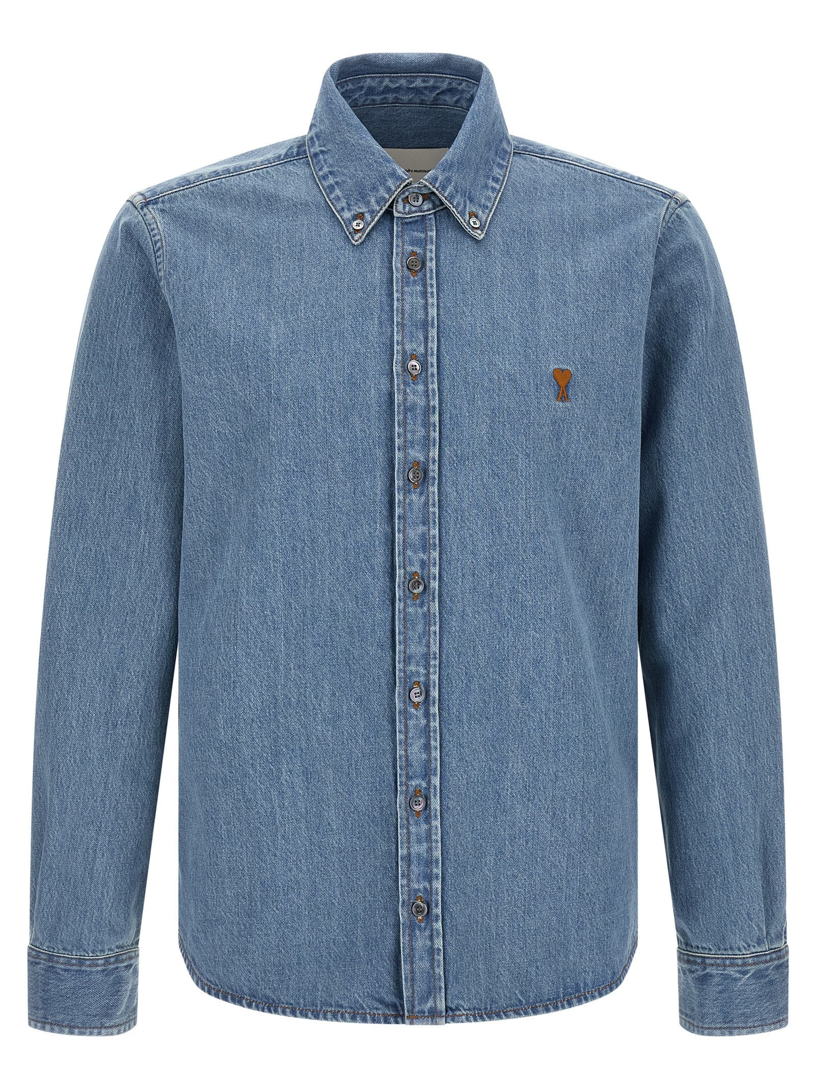 Ami Paris Ami de Coeur Denim Shirt Blauw