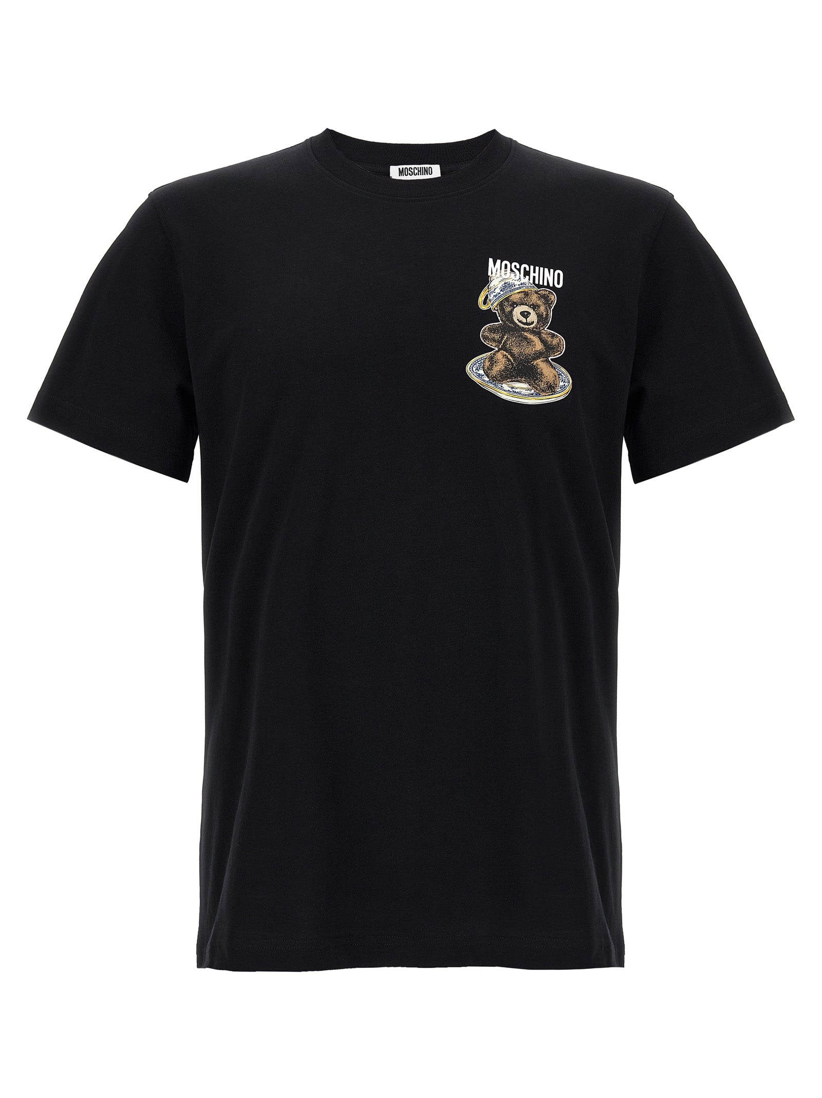 Moschino Teddy Bear Organic Cotton Jersey T-Shirt Black