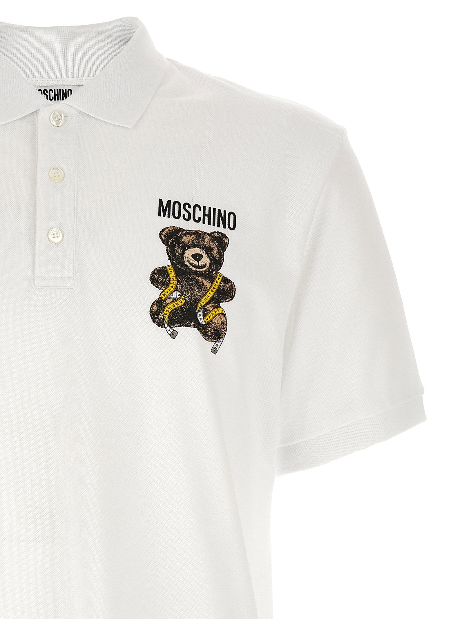 Moschino Teddy Bear Poloshirt Wit - achteraanzicht