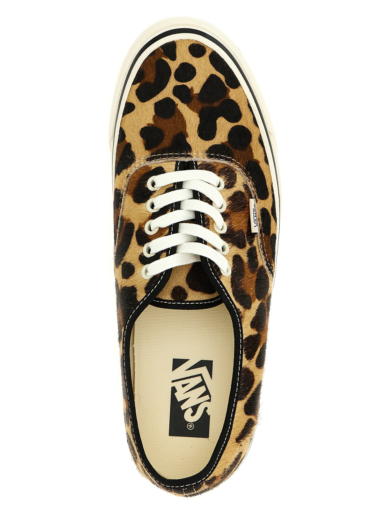 Vans Premium Authentic sneakers met luipaardprint, detail van de hiel