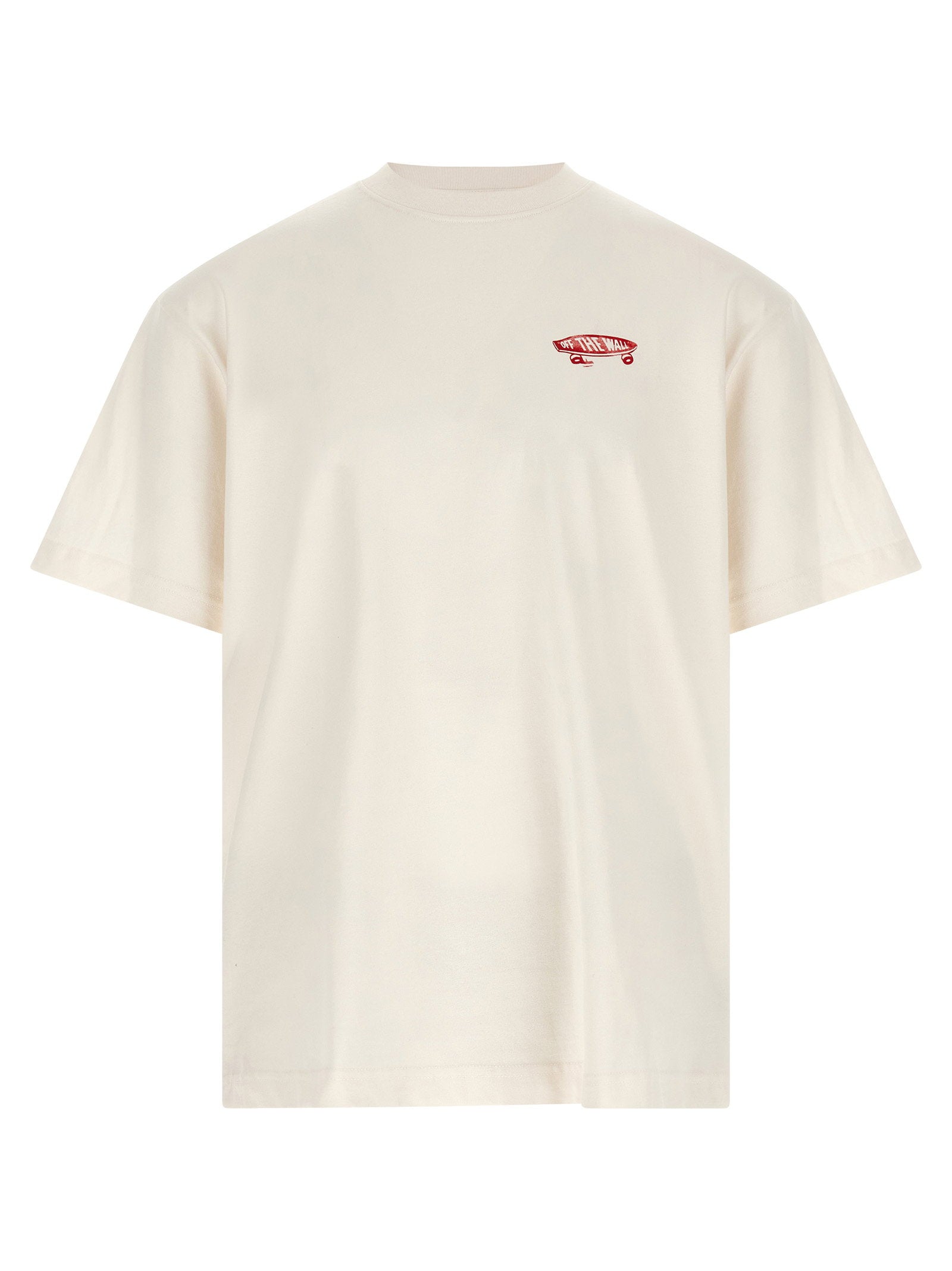 Vans Premium Full Deck T-shirt wit - vooraanzicht met skateboardgrafiek