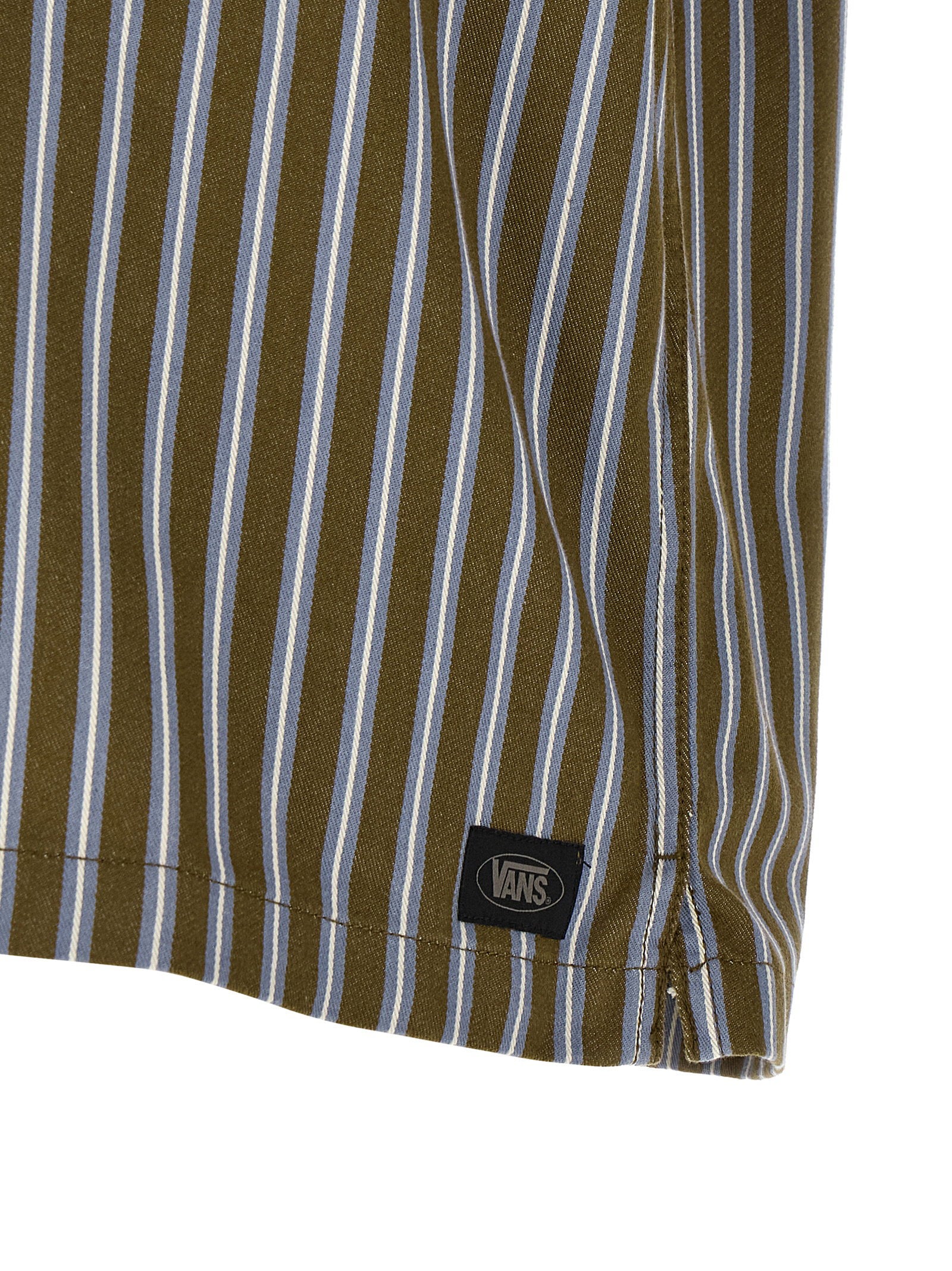 Vans cropped overhemd olijfgroen gedragen achterzijde