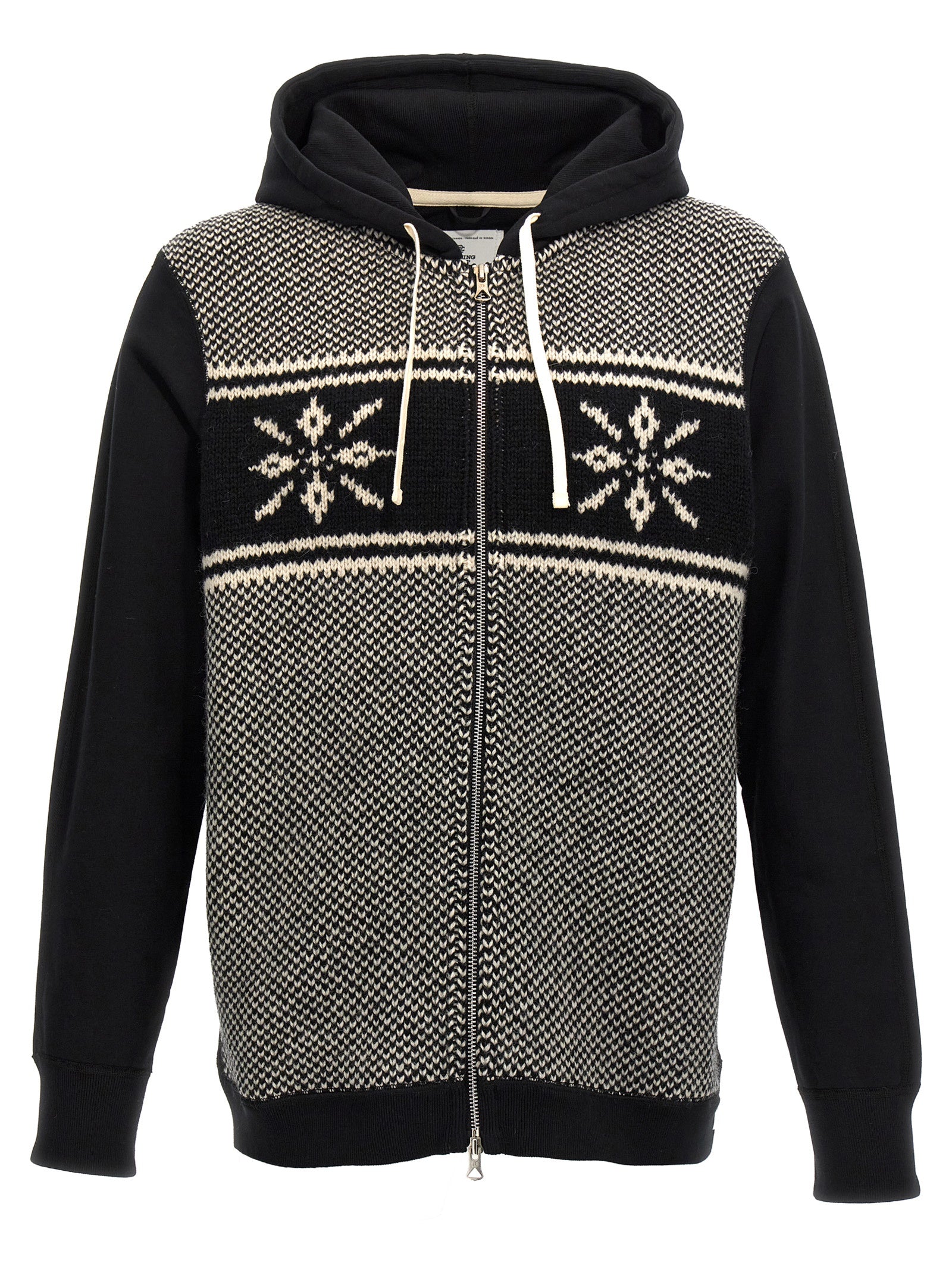 Junya Watanabe Jacquard Insert Hoodie Zwart-thumbmail-1