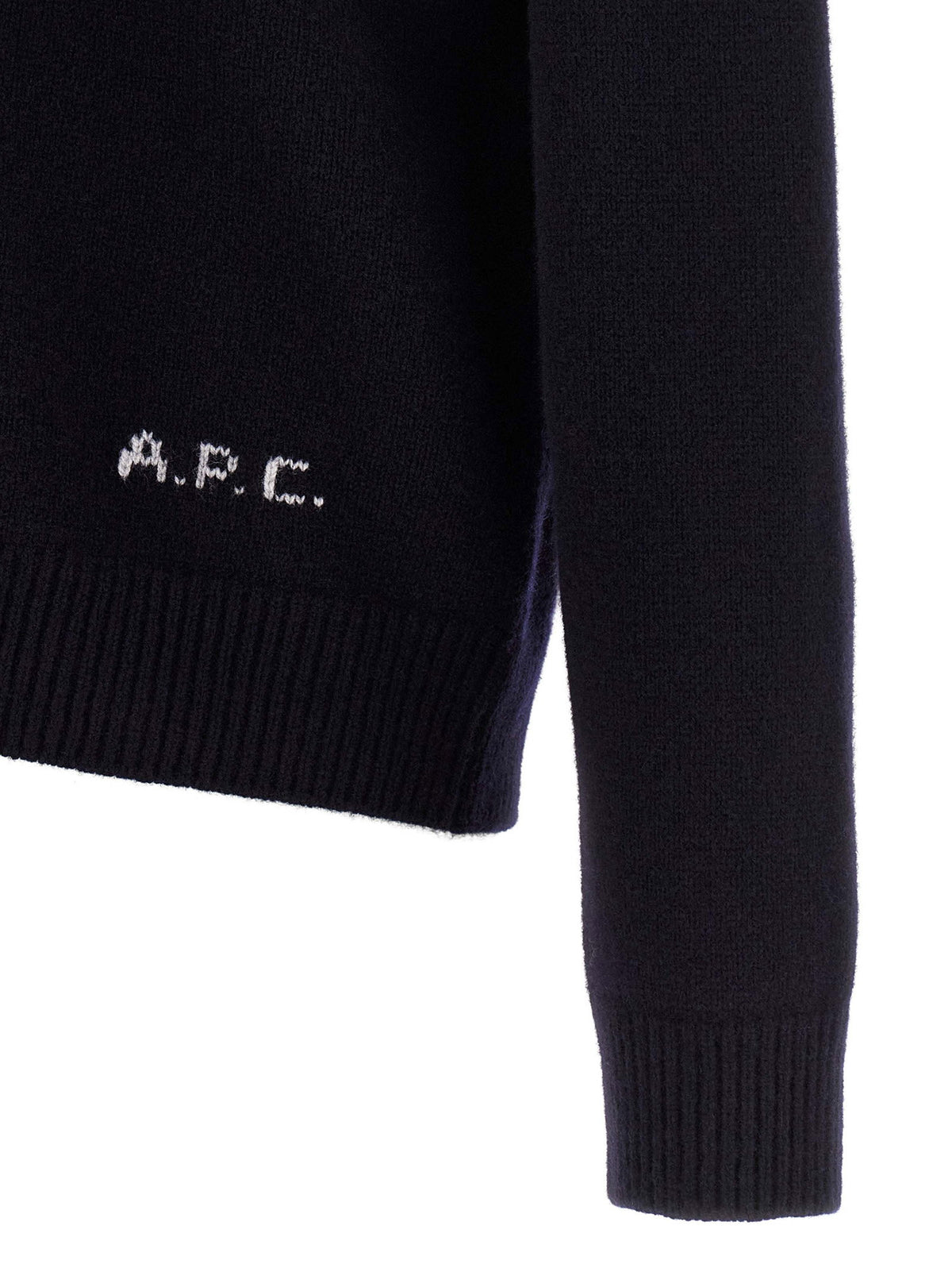 A.P.C. Kevin Cardigan V-hals Zuivere Wol Middernachtblauw-thumbmail-4