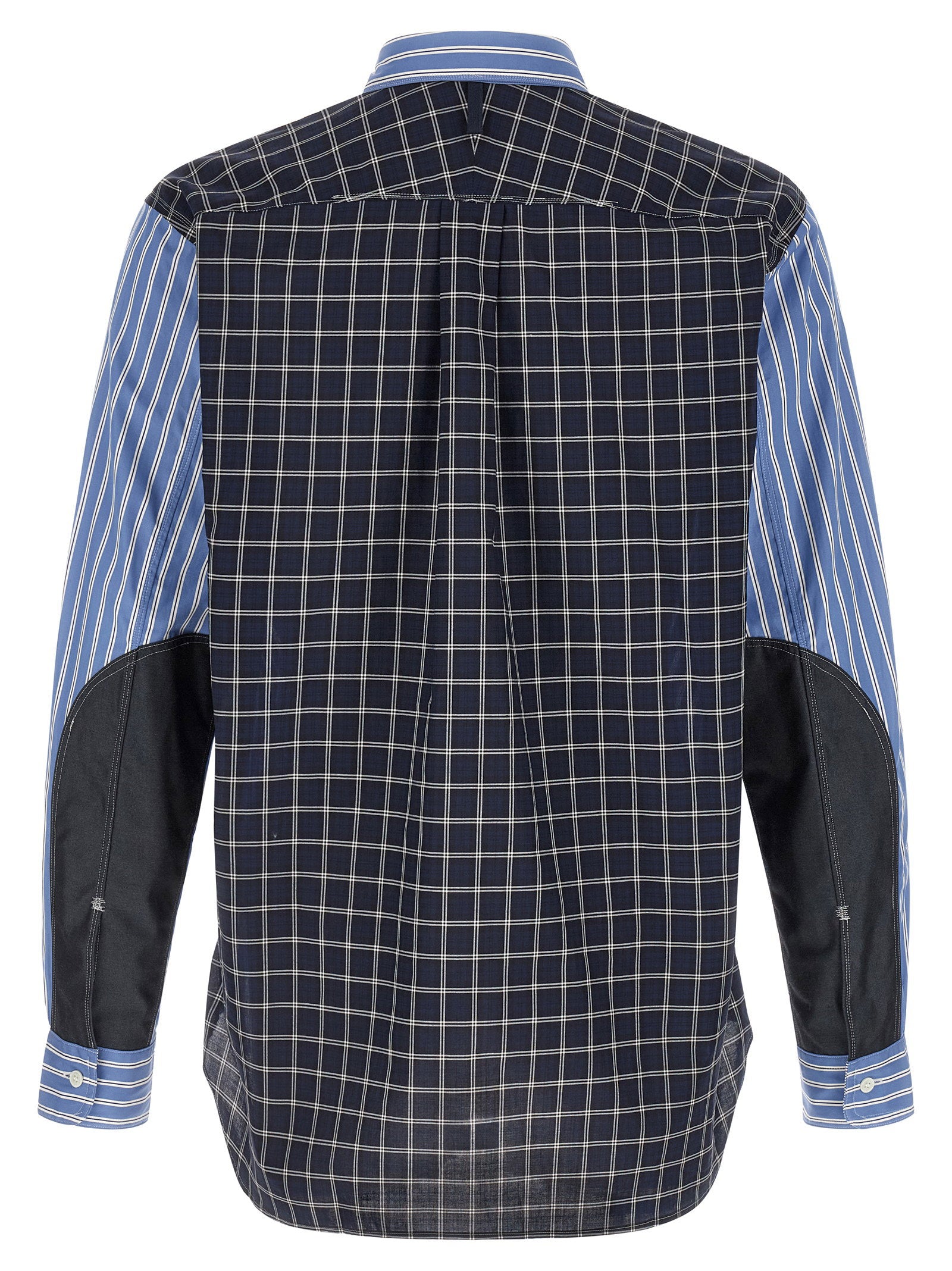 Junya Watanabe Patchwork Katoenen Poplin Overhemd Blauw-thumbmail-2