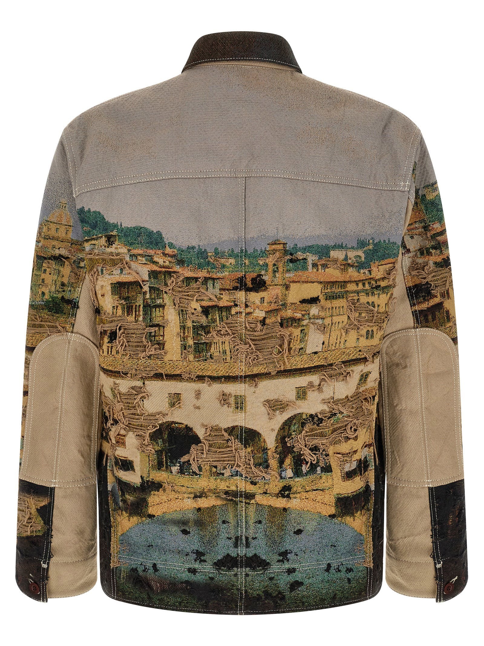 Junya Watanabe jasje, detail van het jacquard patroon