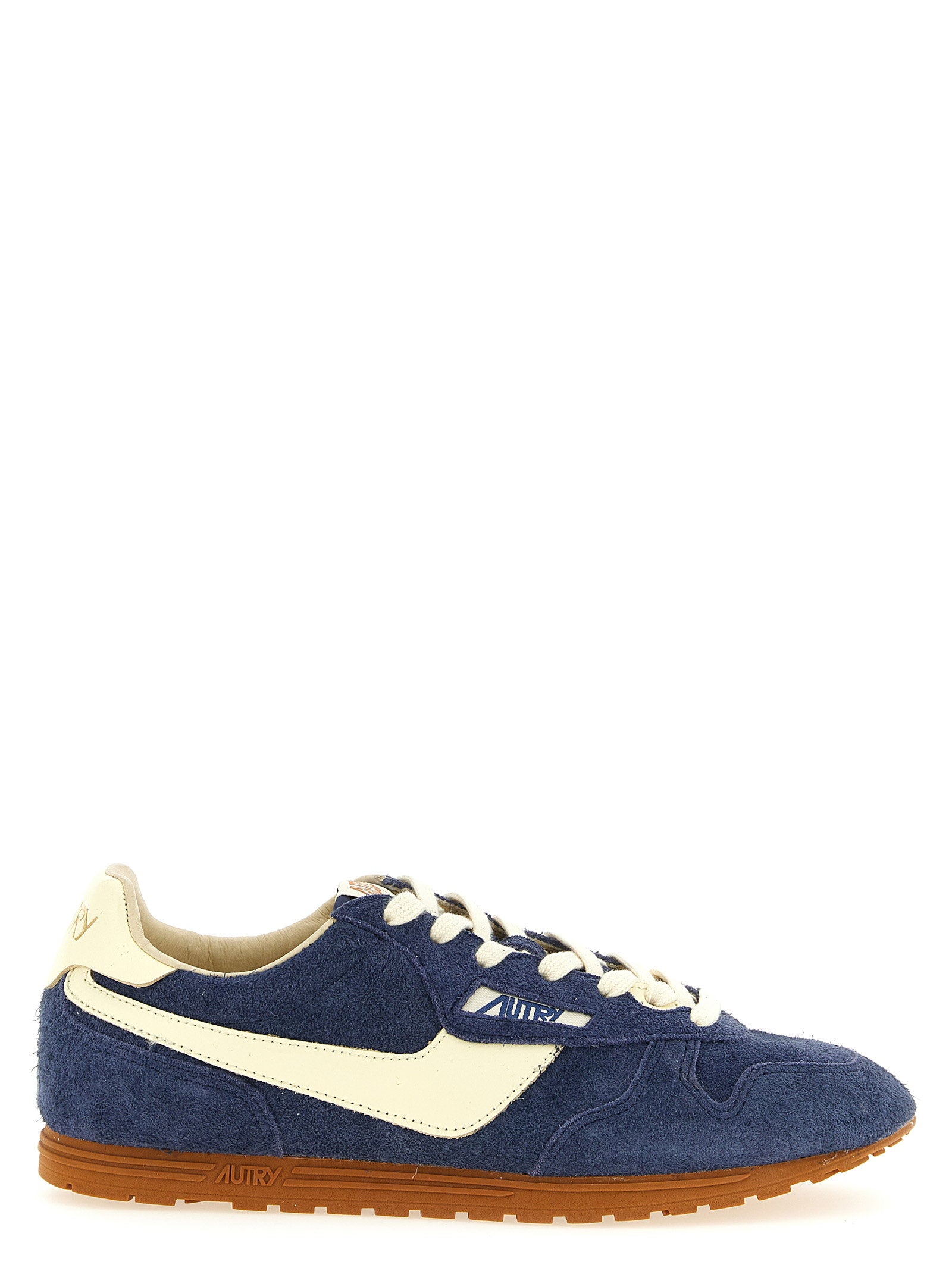 Autry Windspin suède sneaker blauw buitenzijde
