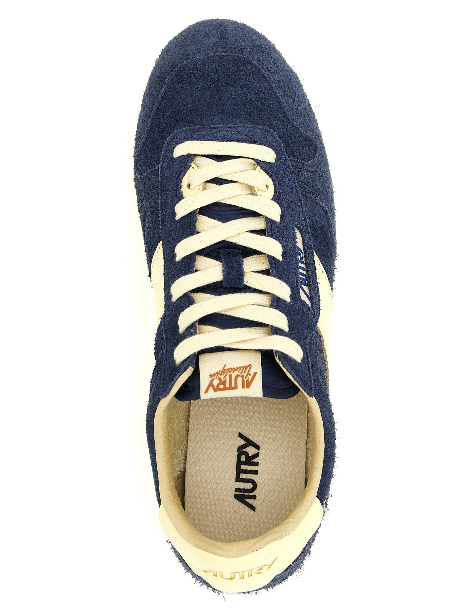 Autry Windspin blauw suède sneaker bovenaanzicht