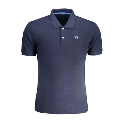 La Martina Blue Cotton Polo Shirt - The Gentlemen's Vault