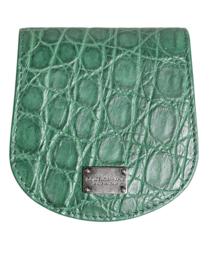 Dolce & Gabbana Green Exotic Skin Coin Condom Case Holder Pocket Wallet - The Gentlemen's Vault