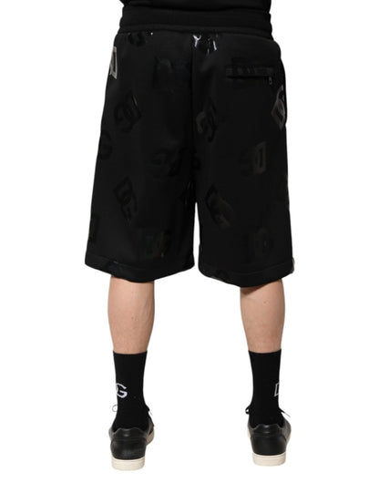 Dolce & Gabbana Black Logo Cotton Bermuda Sweatshorts Shorts - The Gentlemen's Vault