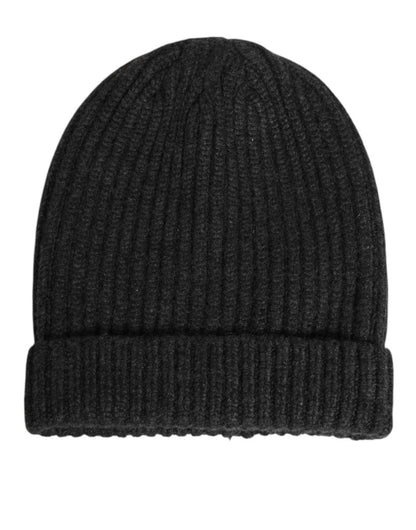 Dolce & Gabbana Black Cashmere Knitted Beanie Men Capello Hat - The Gentlemen's Vault