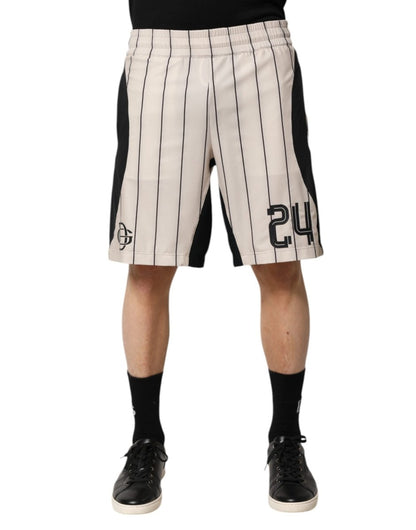 Dolce & Gabbana Off White Polyester DG Logo Sweatshorts Shorts - The Gentlemen's Vault