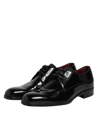 Dolce & Gabbana Black Leather Lace Up Men Derby Formal Shoes - The Gentlemen's Vault