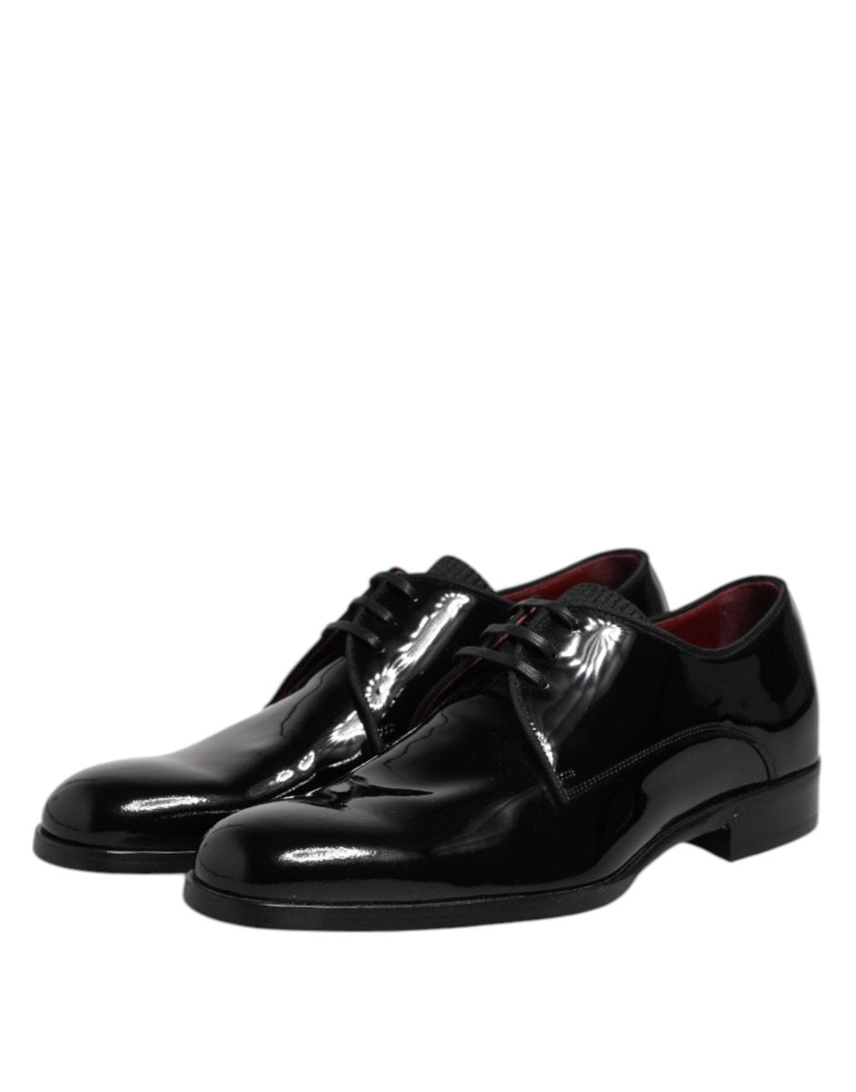 Dolce & Gabbana Black Leather Lace Up Men Derby Formal Shoes - The Gentlemen's Vault