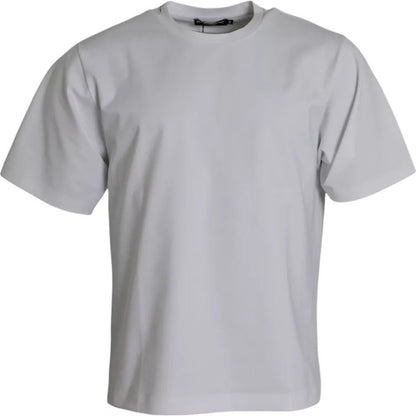 Dolce & Gabbana White Cotton Round Neck Short Sleeve T-shirt - The Gentlemen's Vault