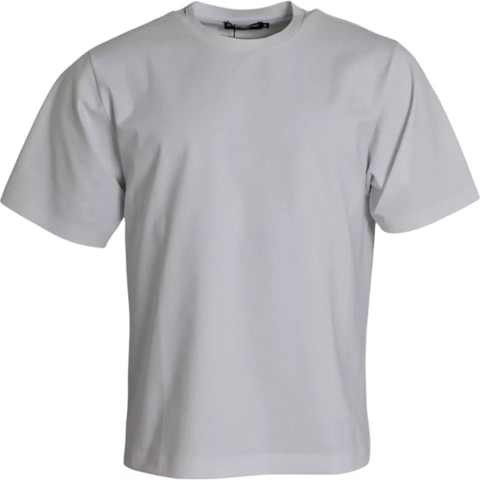 Dolce & Gabbana White Cotton Round Neck Short Sleeve T-shirt - The Gentlemen's Vault