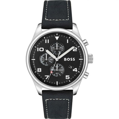 Hugo Boss Black Leather Dress Watch - The Gentlemen's Vault