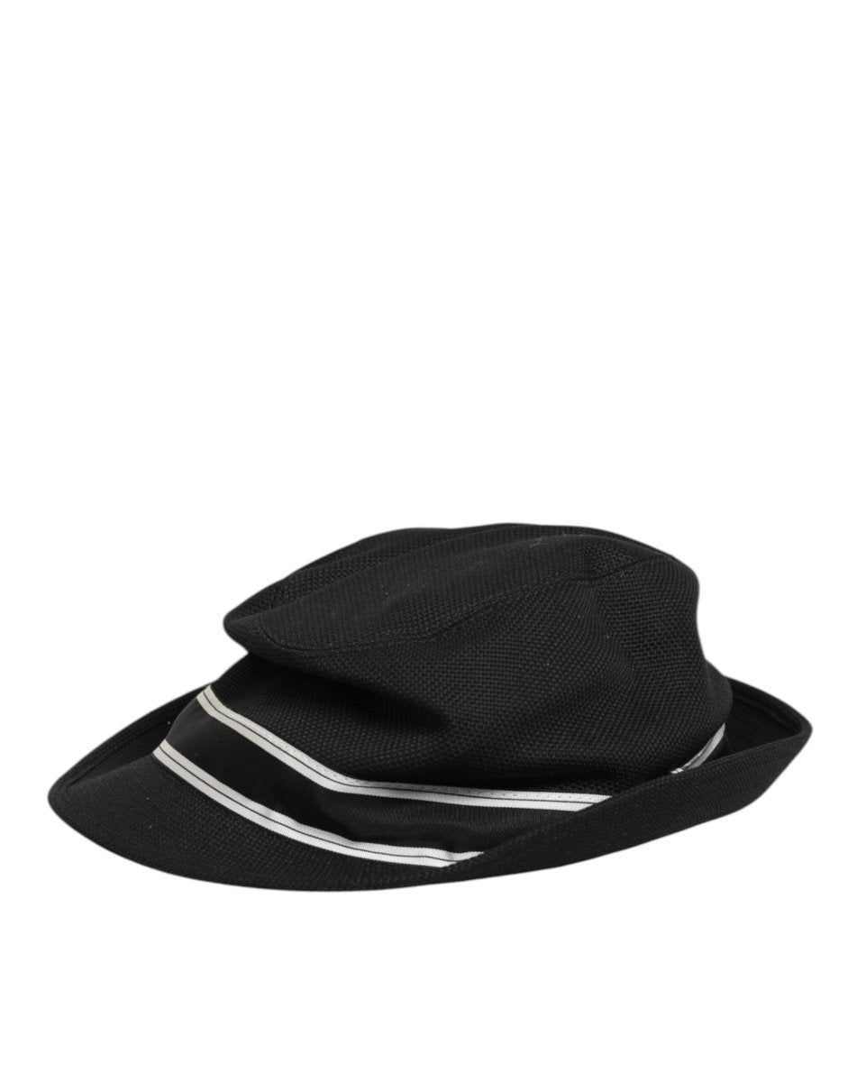 Dolce & Gabbana Black Cotton Polka Dot Lining Fedora Men Hat - The Gentlemen's Vault