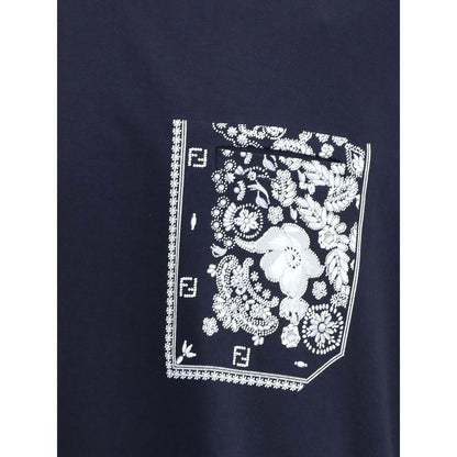 Fendi T-Shirt with bandana print pocket - The Gentlemen's Vault