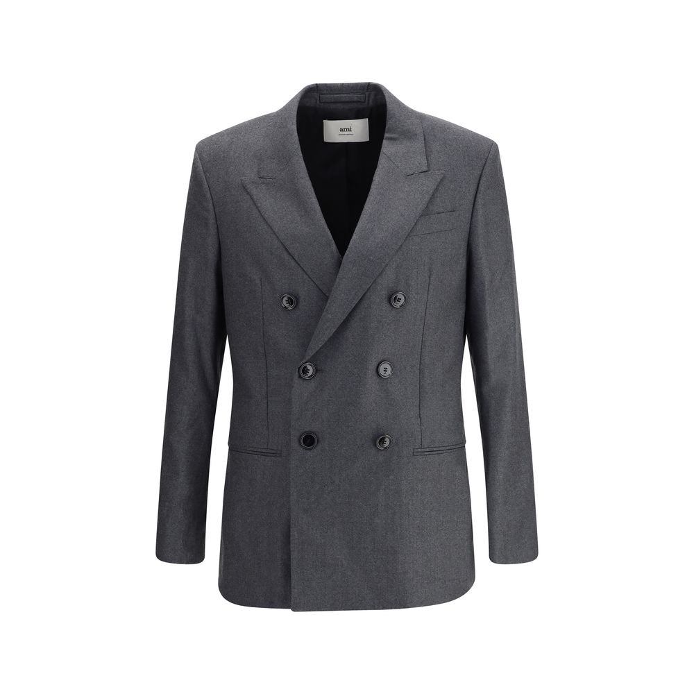 Ami Paris Double - breasted Blazer in Virgin Wool - The Gentlemen's Vault