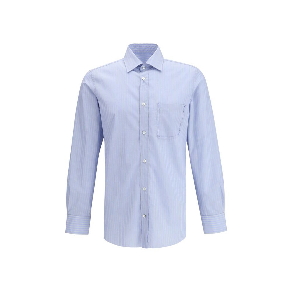 Margiela Blue Cotton Pattern Shirt - The Gentlemen's Vault