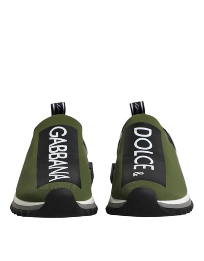 Dolce & Gabbana Green Black Slip On Sorrento Sneakers Shoes - The Gentlemen's Vault