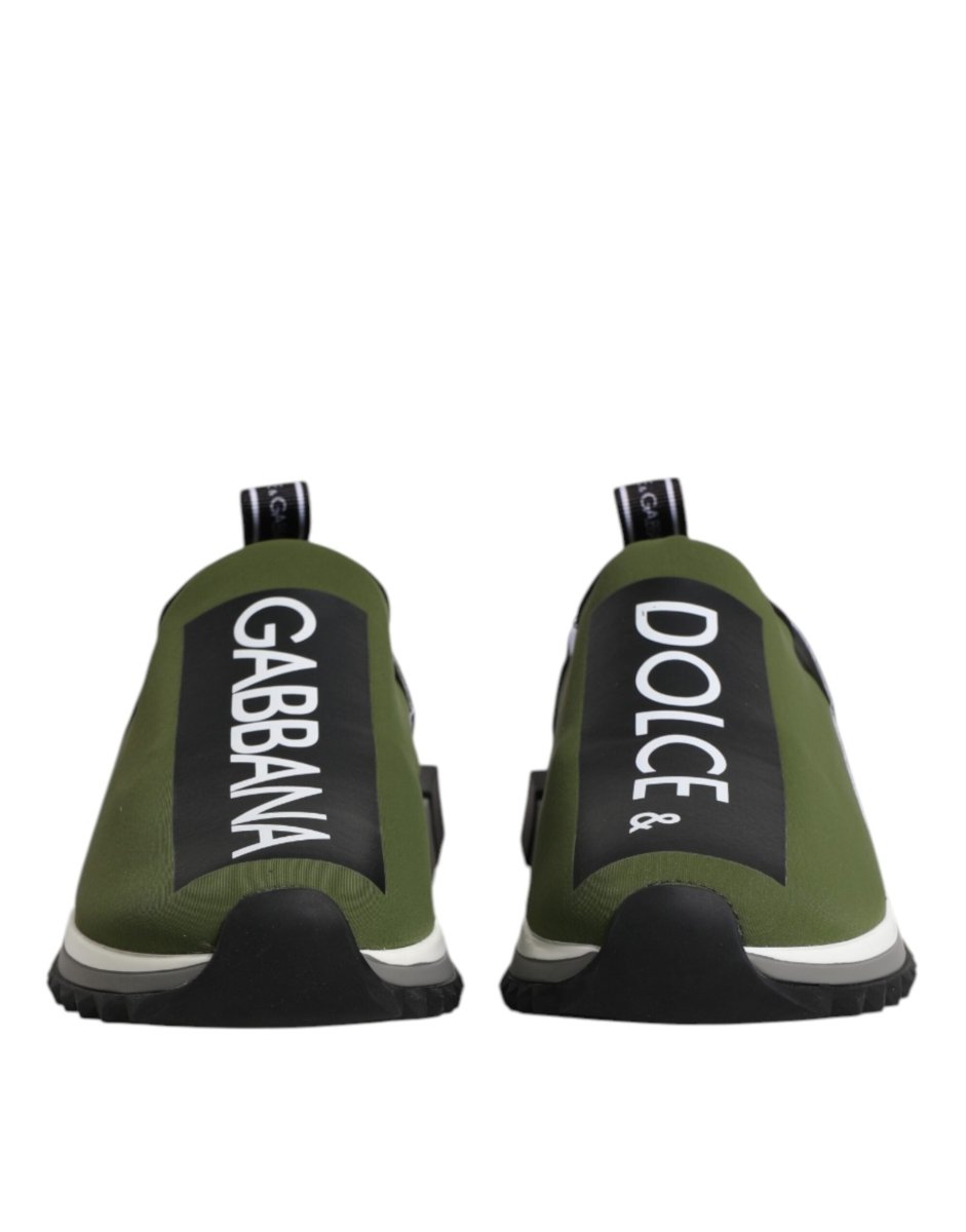 Dolce & Gabbana Green Black Slip On Sorrento Sneakers Shoes - The Gentlemen's Vault