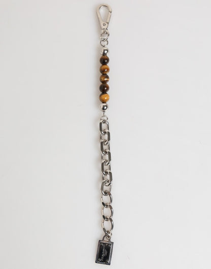 Dolce & Gabbana Silver Chain Brass Beaded Lobster Clasp Logo Men Bracelet - The Gentlemen's Vault