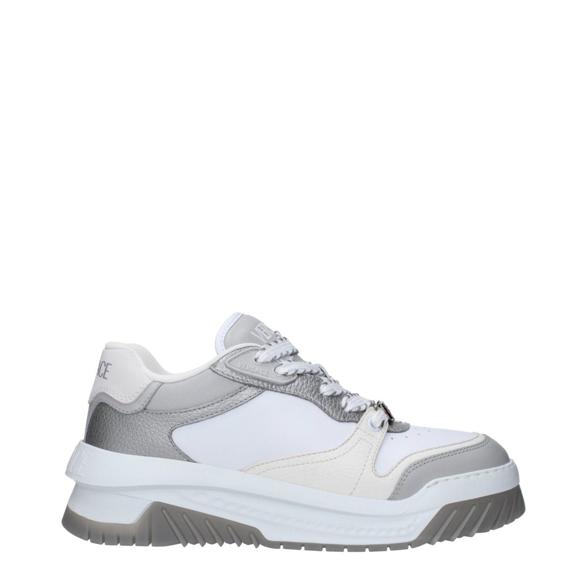 Versace White Leather Chunky Sneakers - The Gentlemen's Vault