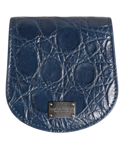 Dolce & Gabbana Blue Exotic Skin Coin Condom Case Holder Pocket Wallet - The Gentlemen's Vault