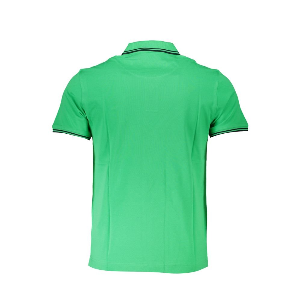 Harmont & Blaine Chic Green Cotton Polo with Contrast Detailing - The Gentlemen's Vault
