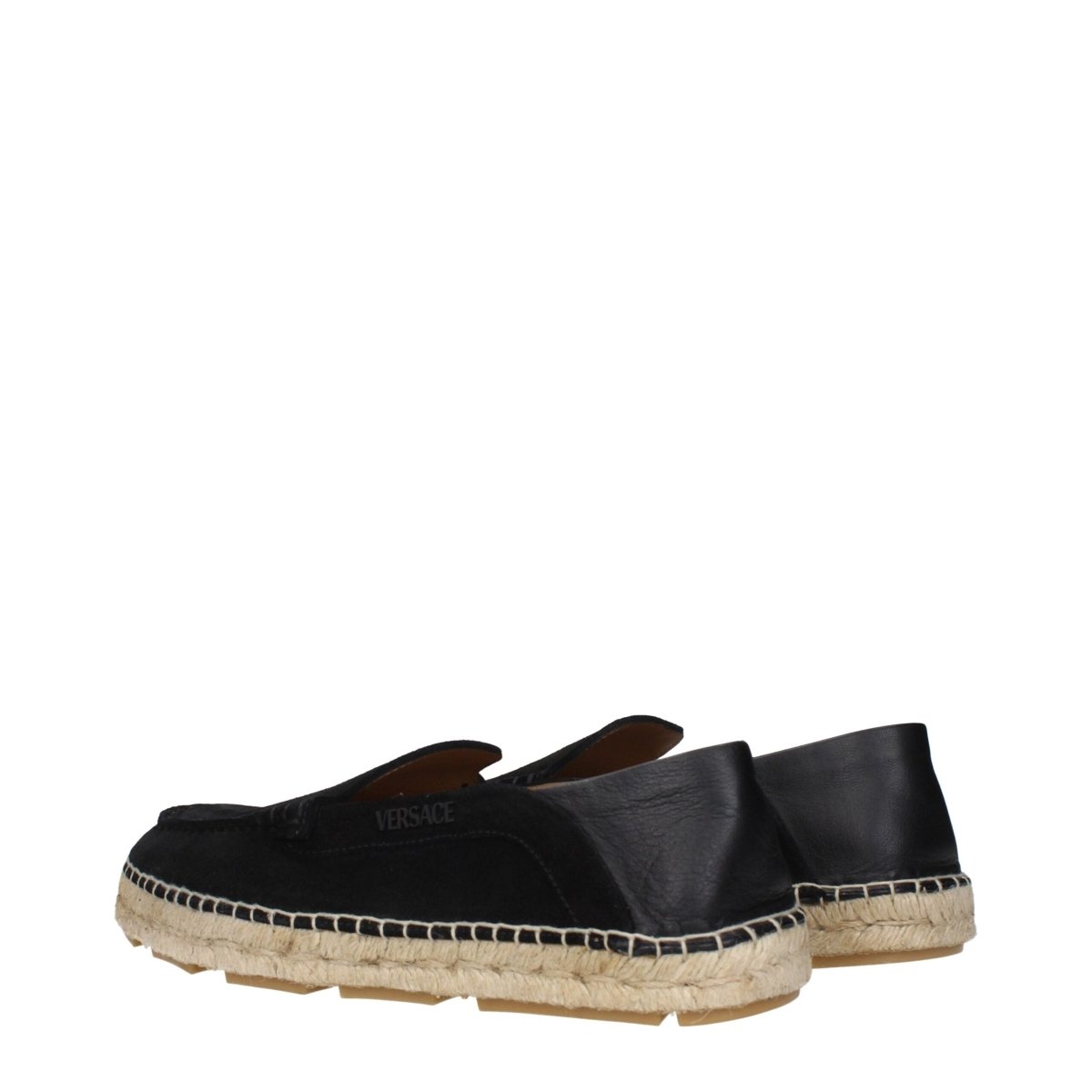 Versace Black Leather Espadrilles - The Gentlemen's Vault