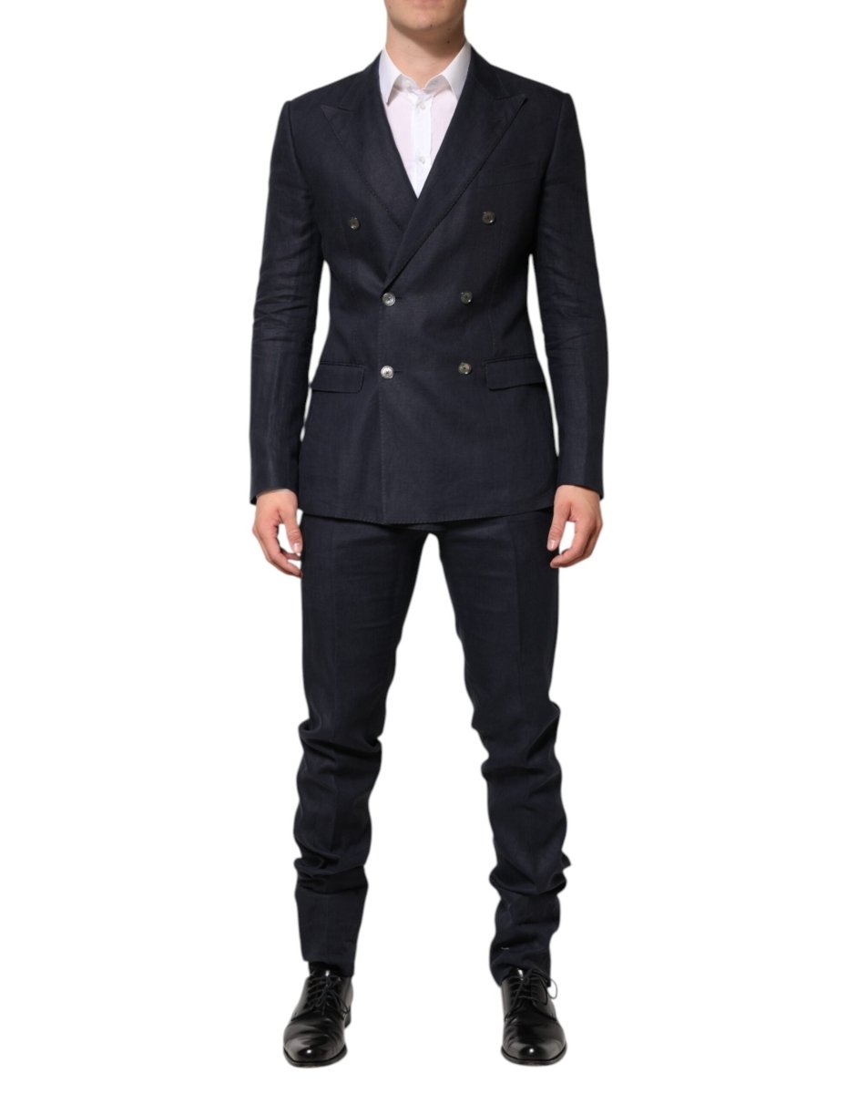 Dolce & Gabbana Dark Blue Double Breasted 2 Piece Suit - The Gentlemen's Vault