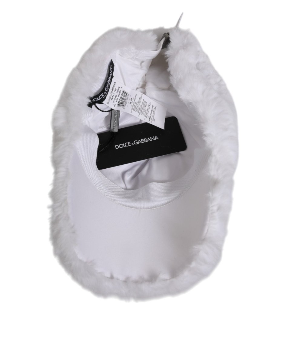 Dolce & Gabbana White Modacrylic Rapper Men Baseball Capello Hat - The Gentlemen's Vault