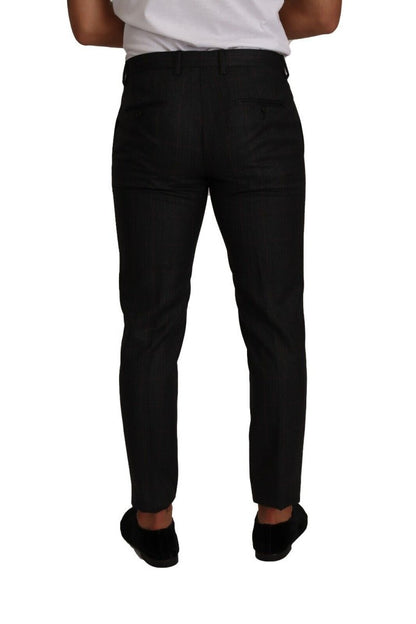 Dolce & Gabbana Gray Check Wool Formal Trouser Dress Pants - The Gentlemen's Vault