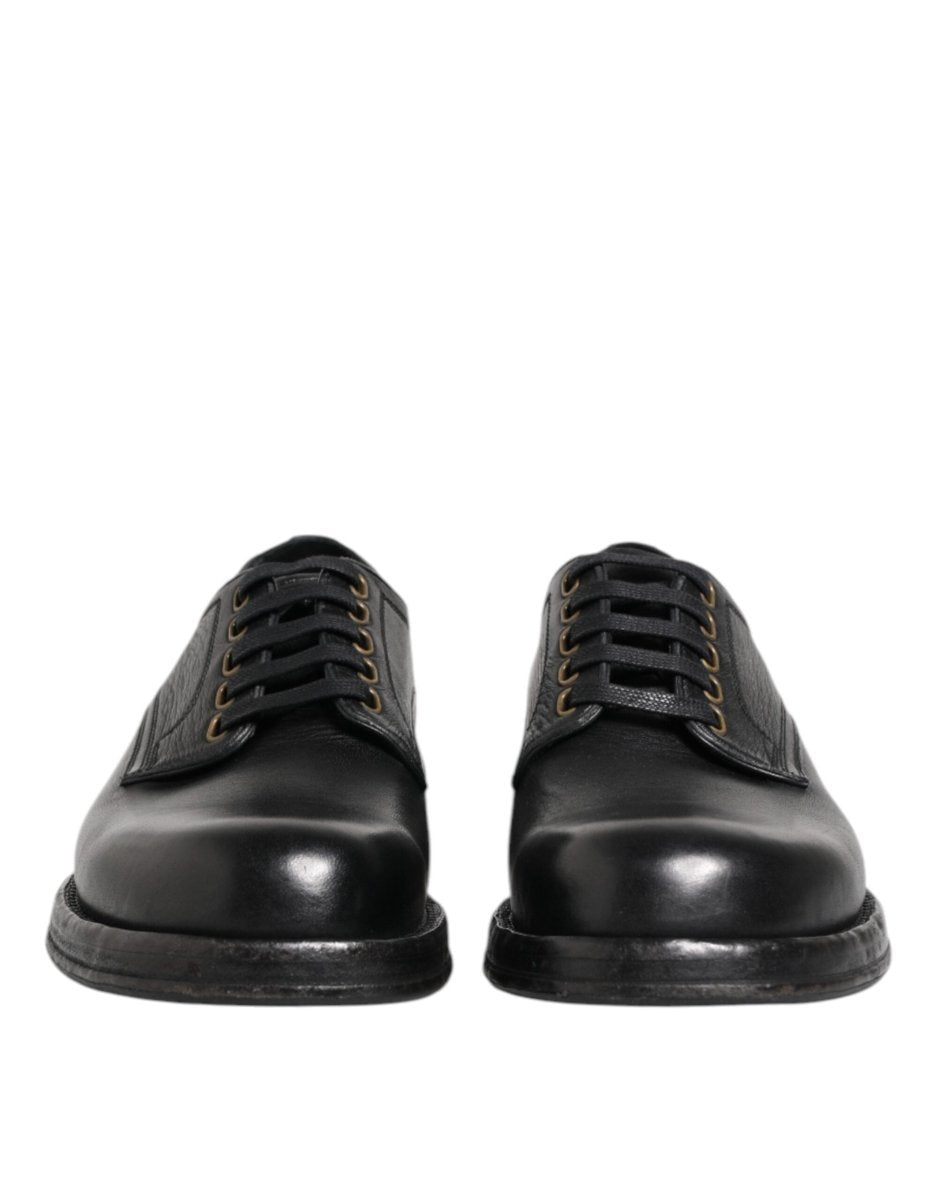 Dolce & Gabbana Black Leather Lace Up Derby Formal Shoes - The Gentlemen's Vault