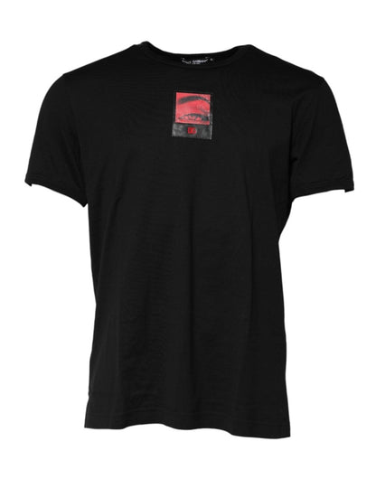 Dolce & Gabbana Black Eye Print Cotton Men Crew Neck T-shirt - The Gentlemen's Vault